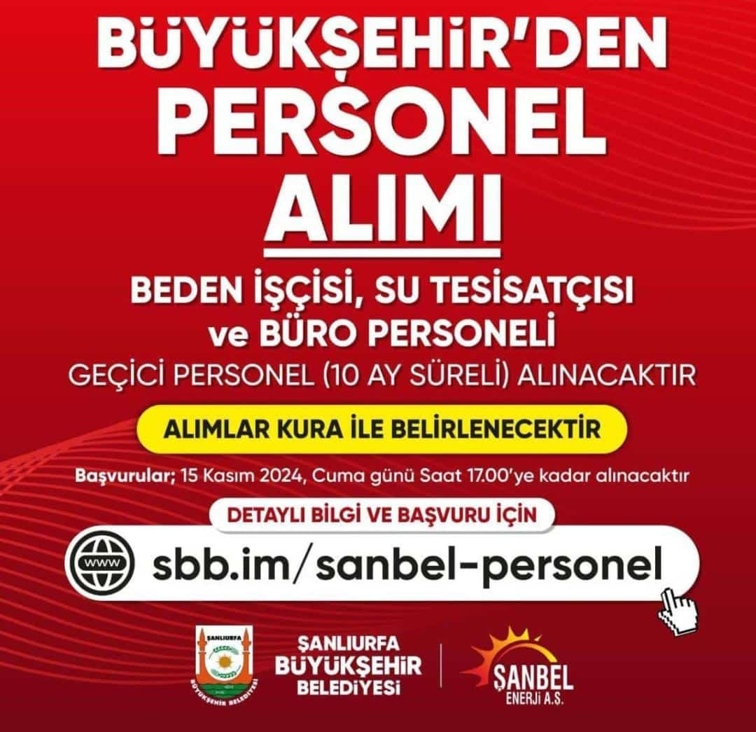 Büyükşehir Belediyesi personel alacak